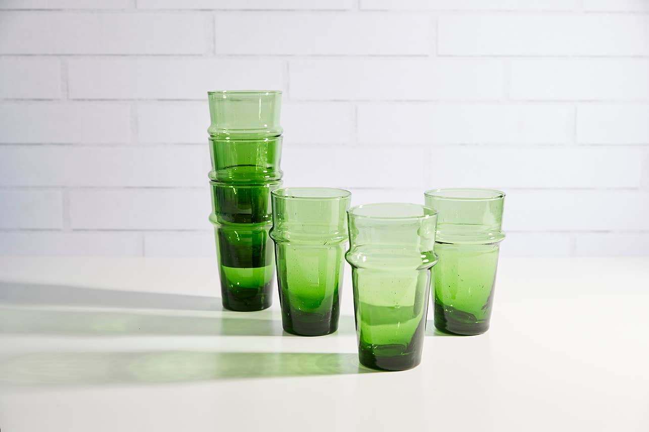 green beldi glasses from morocco