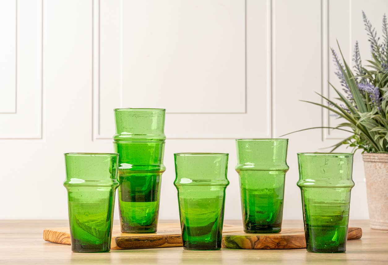 green beldi glasses from morocco