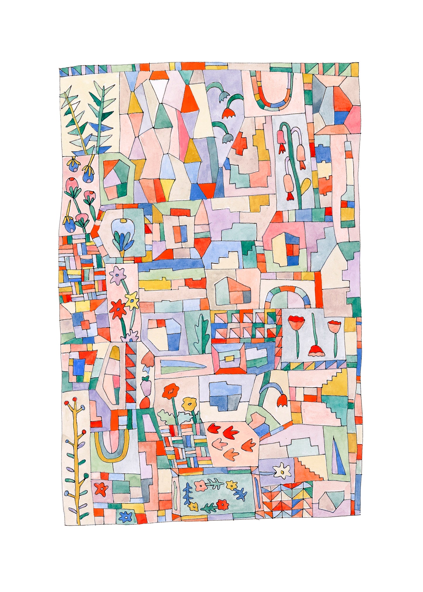 'Darkest Day Flowers' Print by Sara Berks