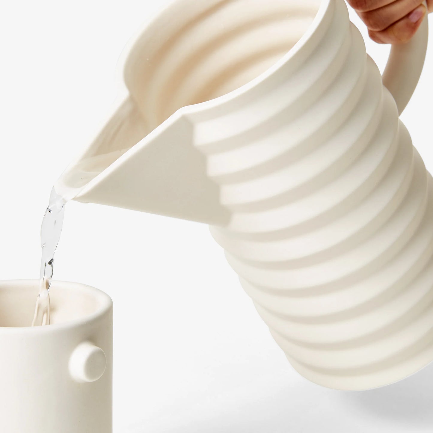 pleated pitcher by high gloss