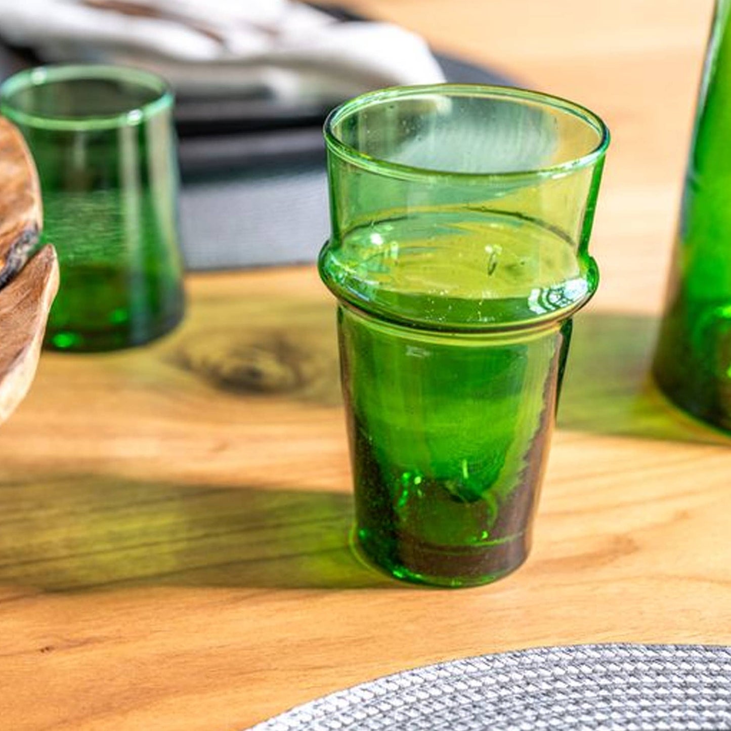 green beldi glasses from morocco