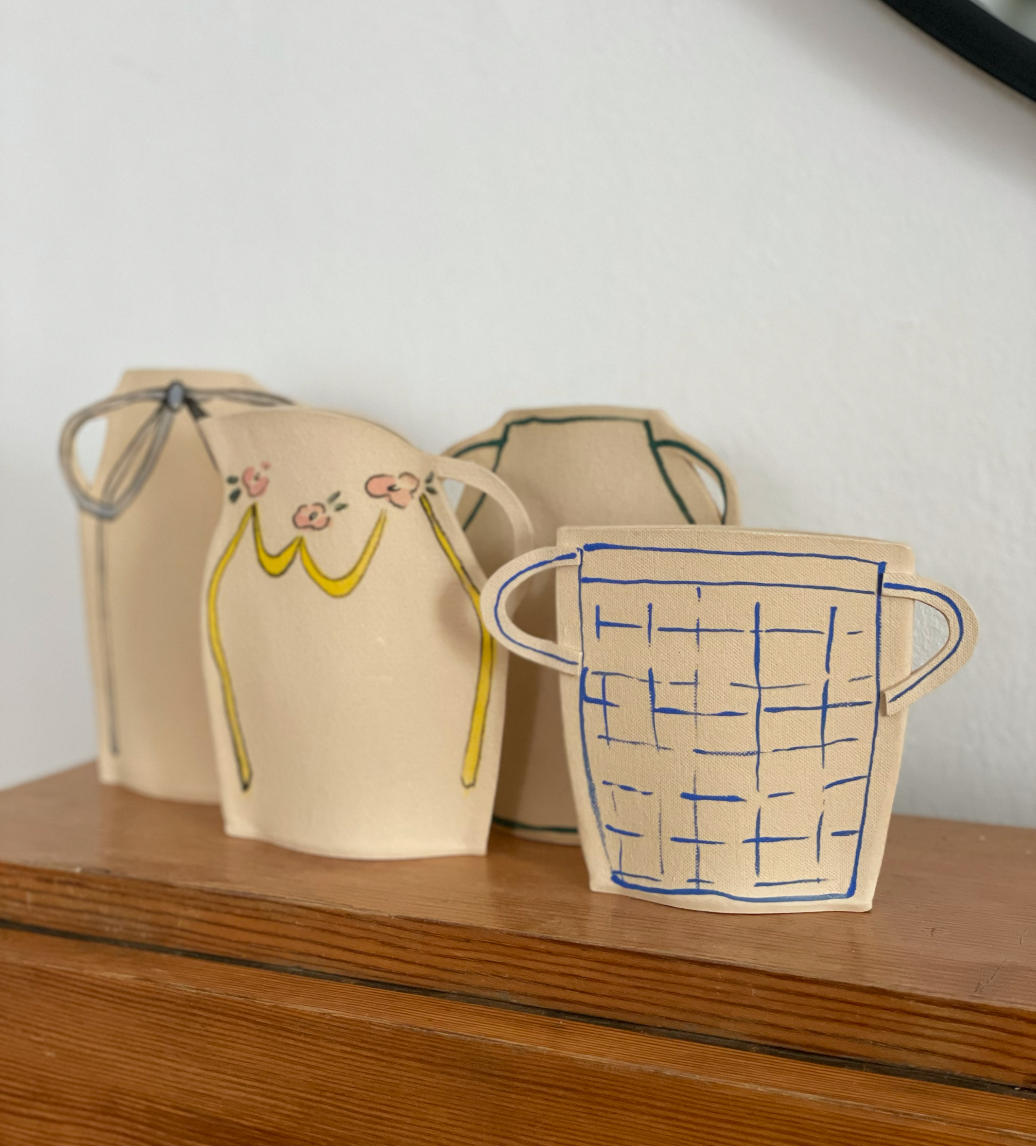 Blue Basket Vase by Alison Owen