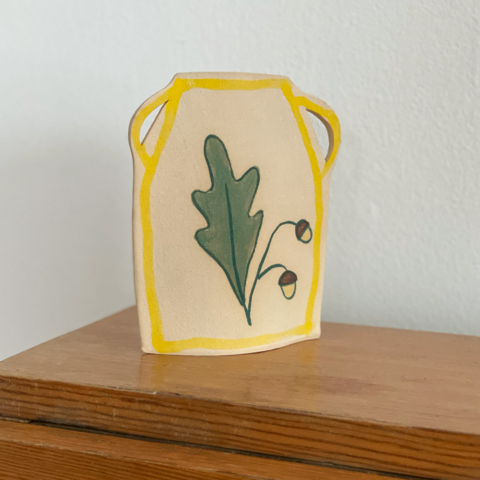 Yellow Acorn Vase by Alison Owen