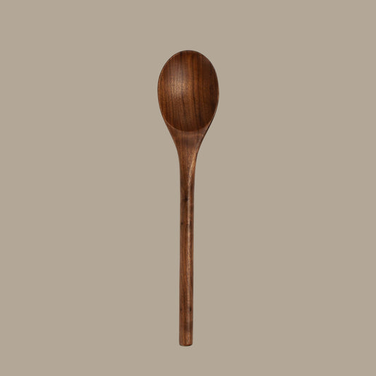 12’’ Walnut Wooden Oval Spoon - Kitchen Cooking Utensil
