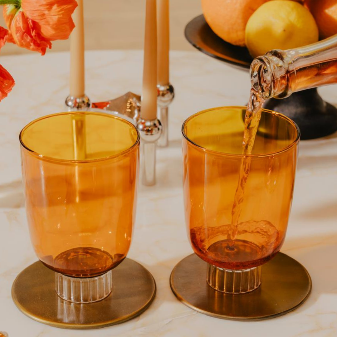 Romantic Stemless Wine Glasses Petite | Set of Four