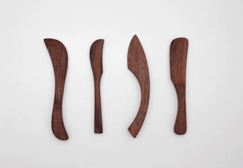 6’’ Walnut Wood Rounded Spreader - Handmade Serving Utensil