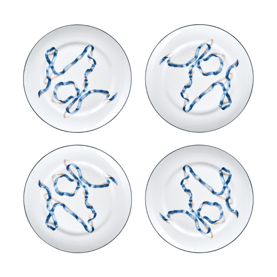Ribbon Dinner Plates | Set of Four