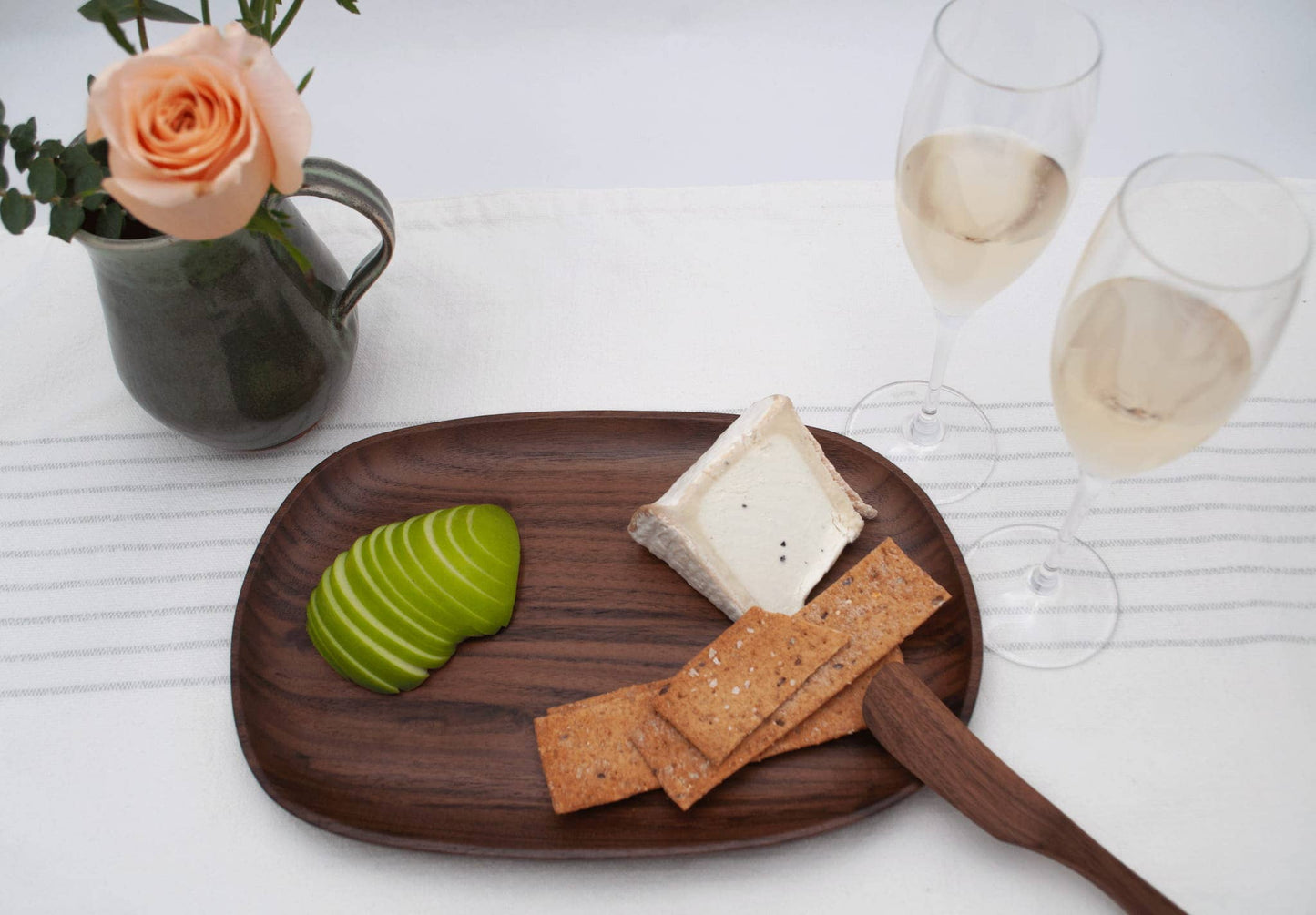 6’’ Walnut Wood Rounded Spreader - Handmade Serving Utensil