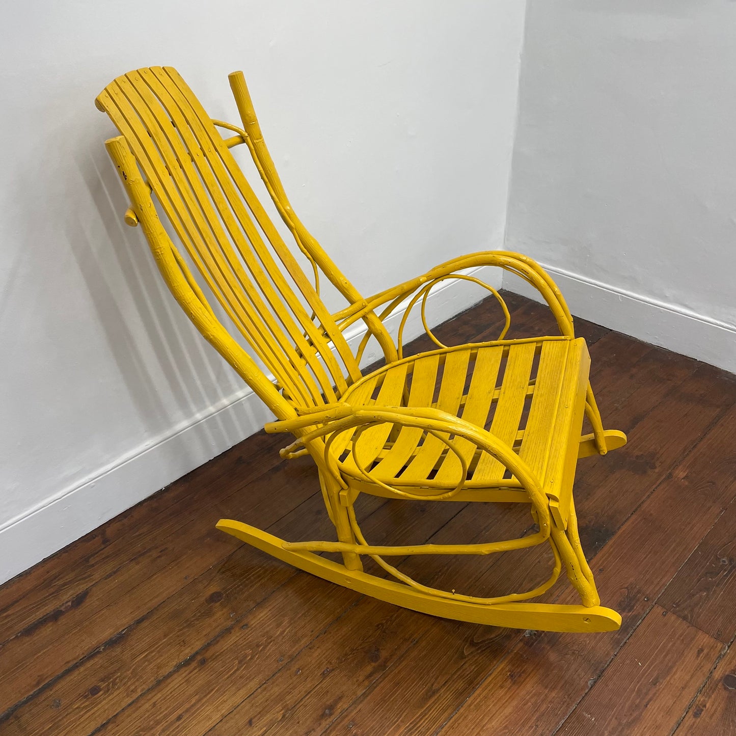 Yellow Bentwood Rocking Chair