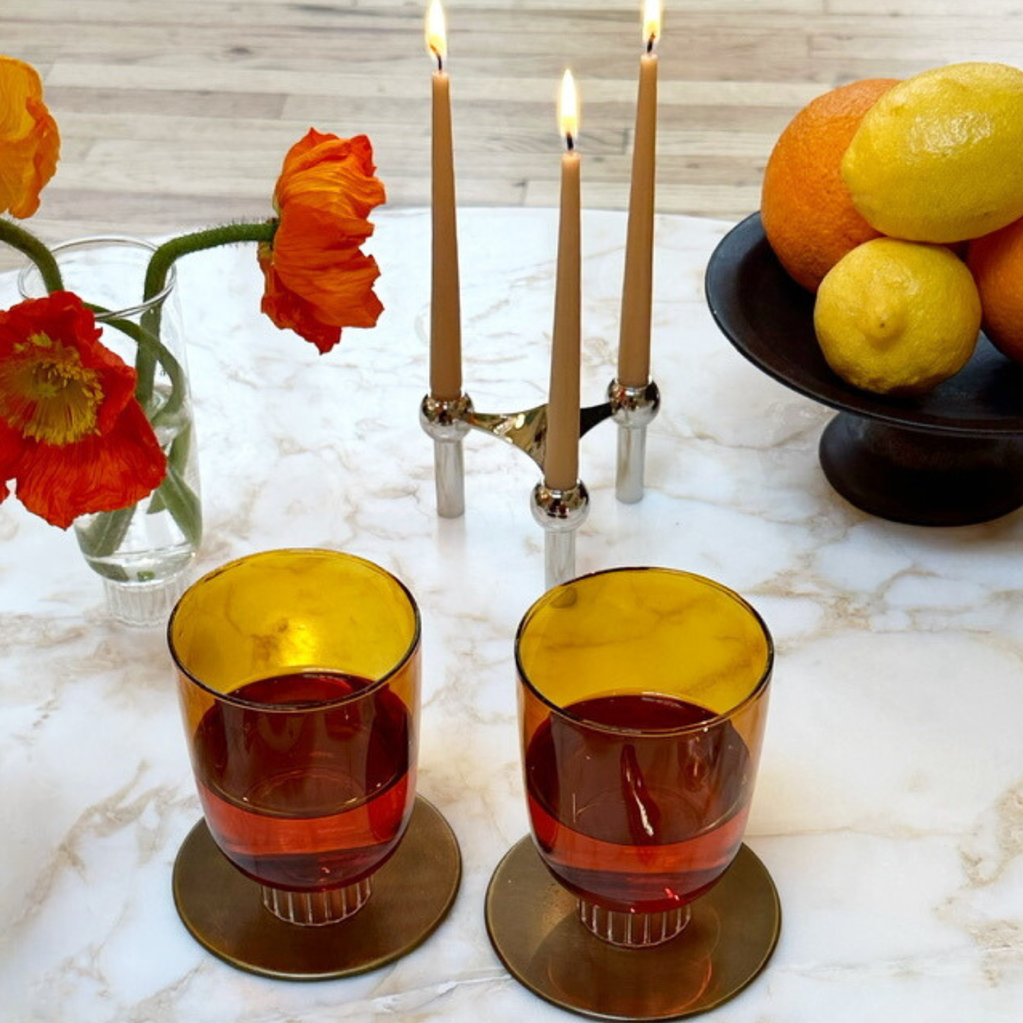 Romantic Stemless Wine Glasses Petite | Set of Four