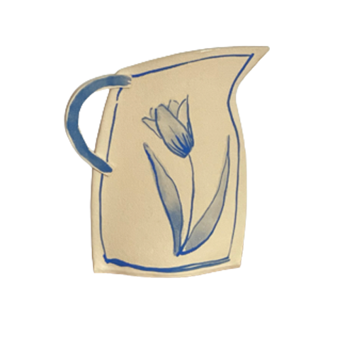 Blue Tulip Pitcher Vase by Alison Owen
